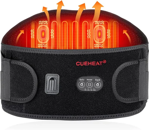 Miniatura 9 de CUEHEAT Cinturón de cintura con calefacción, almohadilla térmica inalámbrica para espalda baja, calefacción eléctrica y masaje, funciona con batería