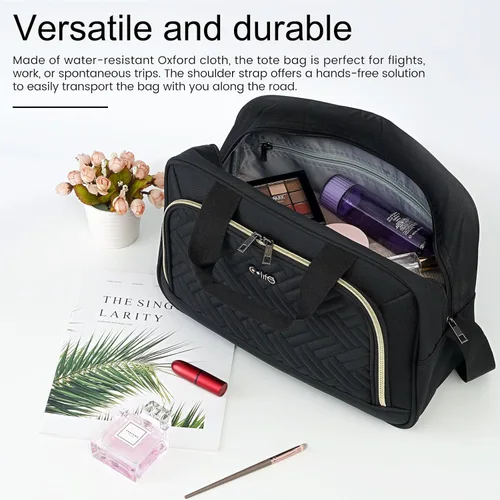 Miniatura 5 de Coolife Maleta de equipaje de mano con ruedas Softside Bolsa de viaje ligera con ruedas, Negro