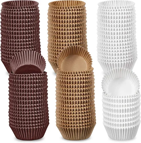 Miniatura 4 de Zonon 1000 unidades de forros para cupcakes para hornear, forros de papel para cupcakes, envolturas de papel para cupcakes a granel, estuches