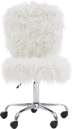 Miniatura 4 de Linon Cora Faux Flokati - Silla de oficina sin brazos, color blanco
