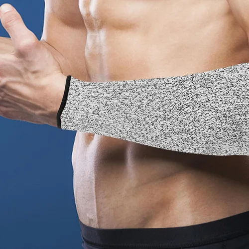 Miniatura 5 de FOMIYES Cut Resistant Arm Sleeves Forearm Protection Sleeve Anti-cut Security Arm Cuff for Men Women Industrial Safety Shoulder Guard, Gray, 1 Pair