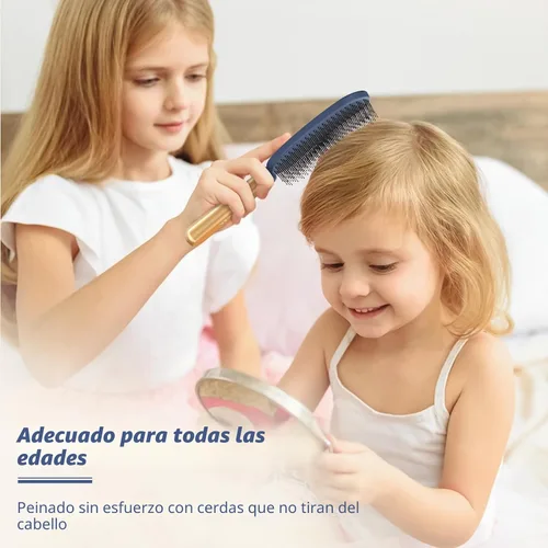 Miniatura 9 de SHINLEA Cepillo de pelo delgado para cabello fino, delgado y grueso, cerdas de nailon dobles suaves para desenredar y masajes profundos, mango