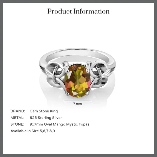 Miniatura 18 de Gem Stone King Anillo de compromiso ovalado con piedra natal para mujer, plata de ley 925, ovalado de 0.354 x 0.276 in, anillo de compromiso