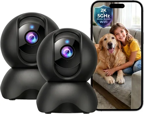 Cámara de seguridad interior 2K 5G para el hogar, monitor de bebé AI sin suscripción con aplicación de teléfono y detección de llanto, cámara WiFi