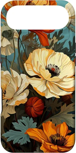 Miniatura 26 de Funda de flores mexicanas para iPhone 12 Pro Max Marigold Flower and Teal Aqua Blue Cyan