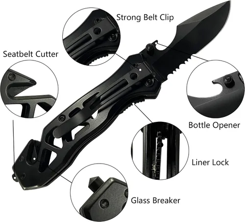 Miniatura 4 de Día del Padre Día de la Madre y regalo de cumpleaños para él y ella – Cuchillo plegable táctico XIPHIAS para marido, novio, padre, esposa, novia