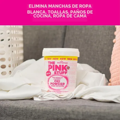 Miniatura 5 de Stardrops - The Pink Stuff - The Miracle - Polvo Quitamanchas Oxi para Lavandería, Específicamente Formulado para Blancos, 1 kg