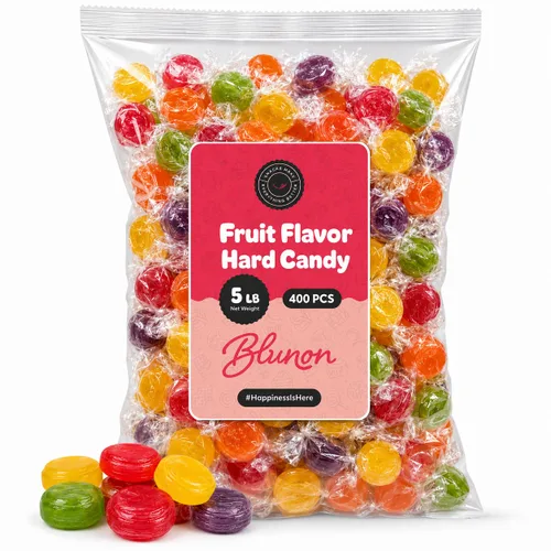 Caramelos duros surtidos a granel, caramelos con sabor a fruta de 5 libras envueltos individualmente, caramelos nostálgicos de la vieja escuela, 400