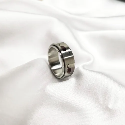 Miniatura 4 de Anillos giratorios punk de dinosaurio para mujeres, niñas y hombres, hipoalergénico de acero inoxidable, para aliviar el estrés, ansiedad
