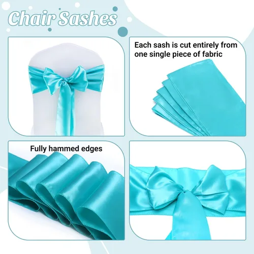 Miniatura 163 de mds - Lote de 10 lazos de satén para sillas de boda y eventos, para decoración de fiestas, 30 colores, Satin, 10 Verde oliva