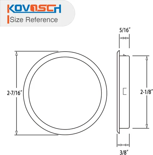 Miniatura 2 de Paquete de 14 tiradores de dedo para puerta de armario de bronce frotado con aceite - Tirador de dedo redondo de 2-1/8" para puerta corredera, Oil
