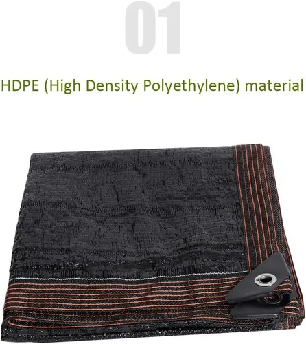 Miniatura 2 de Tela negra con cifrado de aguja plana, 95% resistente a los rayos UV, tela transpirable, con ojales, para invernadero, jardín, patio, pérgola