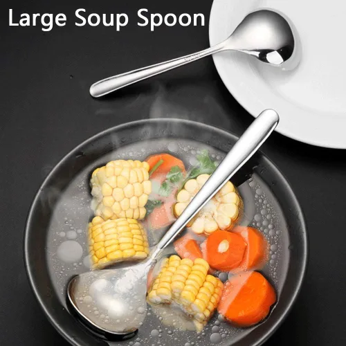 Miniatura 4 de Cuchara de sopa profunda de acero inoxidable 18/8, 6.7 pulgadas (4 empaquetadas)