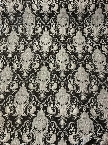 Miniatura 10 de Damasco, chenilla, tapicería, tela de cortinas, se vende por yarda 58 pulgadas de ancho (negro/negro)