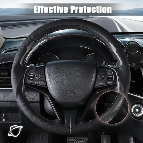 Miniatura 6 de Aimato Funda de volante personalizada para Honda Civic 2016-2021/CR-V 2017-2021/Clarity 2018-2021, delgada, antideslizante, resistente a los negro
