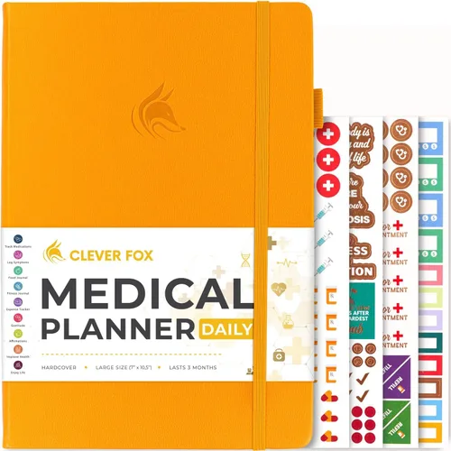 Miniatura 13 de Clever Fox Planificador médico diario – Cuaderno de diario de salud, diario de bienestar y cuaderno de registro de autocuidado, dura 3 meses, 7 x