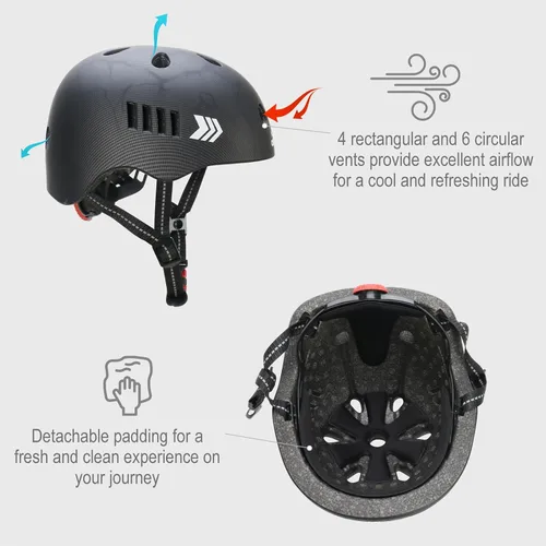 Miniatura 4 de KAMUGO - Juego de cascos de bicicleta para niños, casco ajustable para niños de 2 a 8 años, niños y niñas, con equipo de protección deportiva