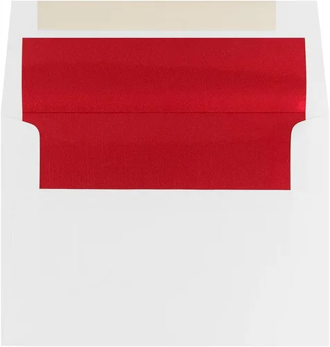 Miniatura 22 de JAM PAPER Sobres de invitación forrados de papel de aluminio de 3 7/8 x 8 1/8, color blanco con lámina dorada, paquete de 50 unidades Papel dorado