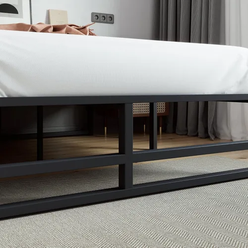 Miniatura 7 de SHA CERLIN Marco de cama de plataforma de metal resistente de 14 pulgadas, gran espacio de almacenamiento debajo de la cama, fuerte soporte