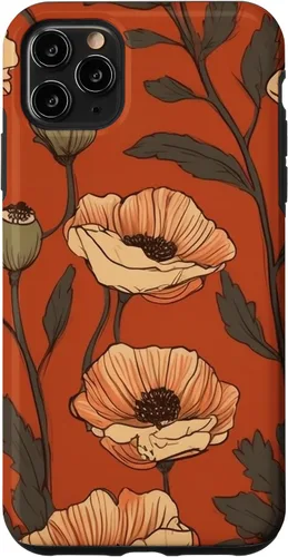 Miniatura 13 de iPhone 16 Floral Pattern Poppies Terracotta Poppy Flower Case