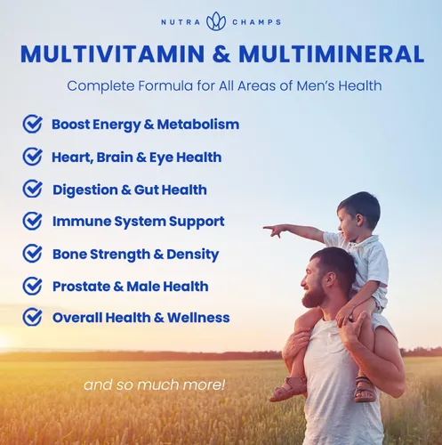 Miniatura 2 de NutraChamps Multivitamínico para hombres mayores de 14 años Gomitas multivitamínicas para hombre, 120 unidades Vitaminas A, B, C, D, E, biotina