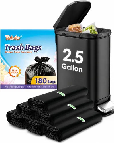 Miniatura 26 de Bolsas de basura fuertes de 1.2 galones, 220 unidades, bolsas de basura para baño, bolsas de plástico pequeñas para la oficina en casa, cocina, se