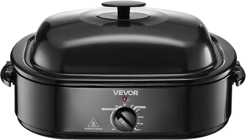 Miniatura 10 de VEVOR Horno tostador, asador de pavo de cocción rápida de 18 cuartos de galón, horno de pavo de temperatura ajustable de 150-450 ℉ con tapa