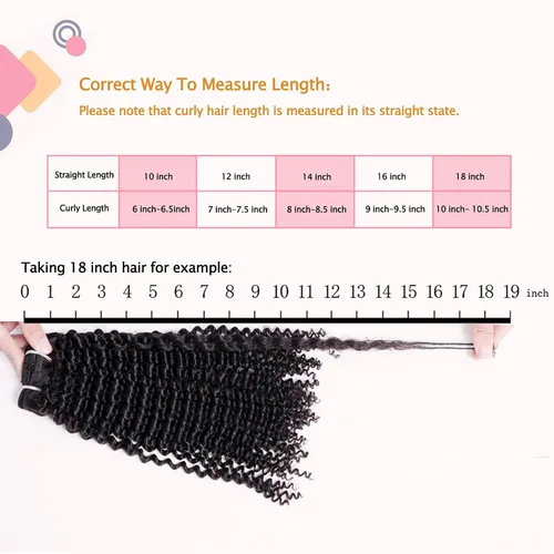 Miniatura 6 de Kinkys - Extensiones de cabello rizado con clip, 3C 4A, negro natural, 100% cabello humano Remy, 4.23 oz, 7 piezas, 18 clips para mujeres