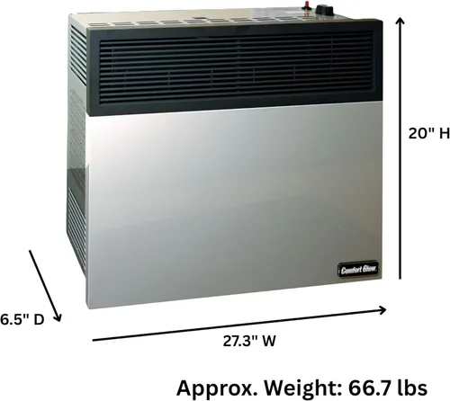 Miniatura 9 de Comfort Glow Calentador de pared de gas natural de ventilación directa de 17,000 BTU, gris, grande