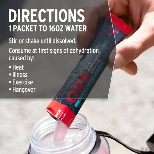 Miniatura 7 de Fluid Tactical - ORS (solución de rehidratación oral), se recupera más rápido, electrolitos de deshidratación extrema, paquete de 12 (Fruit Punch)