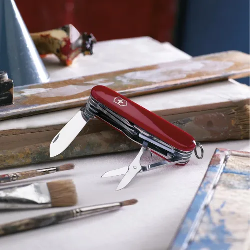 Miniatura 3 de Victorinox Explorer Navaja Suiza, Navaja de Bolsillo de 16 Funciones Fabricada en Suiza con 2 Hojas, Sacacorchos, Tijeras y Destornilladores - Rojo