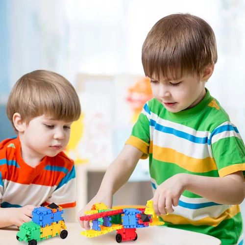 Miniatura 5 de Snapid Building Bricks - Juego de 400 piezas de juguetes de conexión, juego de bloques coloridos fuertes y duraderos con almacenamiento, bloques