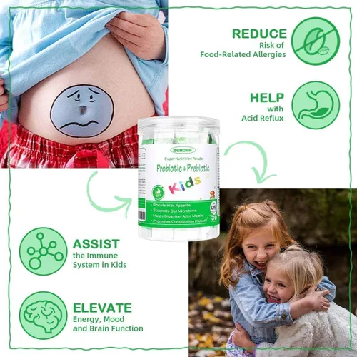 Miniatura 2 de ZEBORA Probióticos para mujeres, hombres y niños a partir de 3 años, prebióticos y probióticos en polvo para la salud digestiva e inmunológica