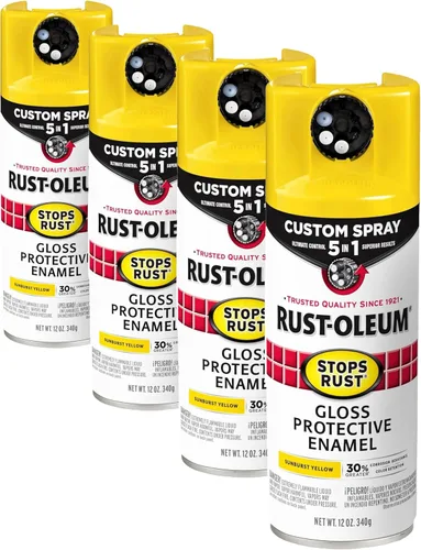 Miniatura 94 de Rust-Oleum 376855 - Pintura en aerosol antióxido personalizada 5 en 1, 12 onzas, color negro mate, (paquete de 1)