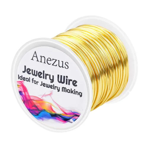 Miniatura 14 de anezus Alambre de joyería de calibre 20, alambre para manualidades de 28 yardas, alambre de cobre resistente al deslustre, para suministros