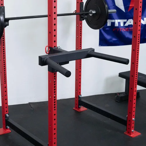 Miniatura 3 de Titan Fitness Barra de inmersión en Y para bastidores de potencia serie T-3, accesorio de inmersión montado en rack, capacidad de 500 libras
