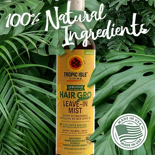 Miniatura 6 de Tropic Isle Living Hair Gro Leave-In Mist 8oz Aceite de ricino negro jamaicano con agua de rosas, aloe vera y aceite de karité infundido