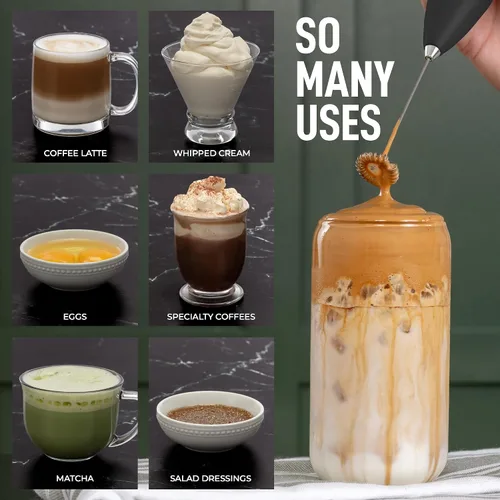 Miniatura 23 de Zulay Milk Boss Espumador de leche potente manual, hace espuma para latte, batidor para mezclar bebidas, café, miniespumador para capuchino, frappé