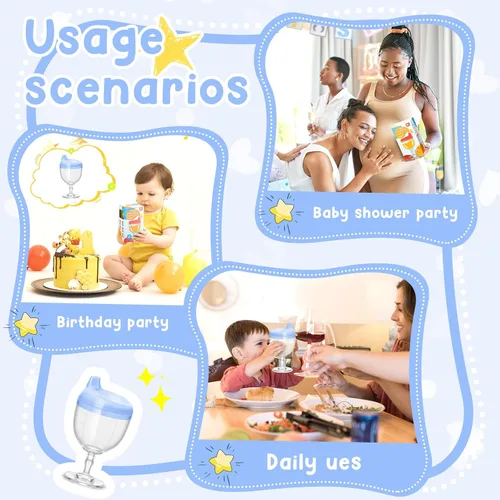 Miniatura 6 de Irenare 1 Pieza Taza Sippy de Vino para Bebé Copa de Plástico Copa Goblet Sin Derrames Vaso de Vino para Bebé Copa Sippy Goblet para Bebé Taza