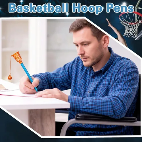 Miniatura 6 de Zonon 9 bolígrafos de aro de baloncesto a granel, regalos de fiesta de baloncesto para deportes, fiesta de cumpleaños, suministros de club