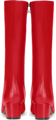 Miniatura 4 de WAYDERNS Botas altas hasta la rodilla de tacón bajo con cremallera mate para mujer, 2 pulgadas