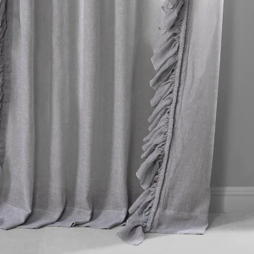 Miniatura 6 de HPD Half Price Drapes Cortinas traslúcidas con volantes para dormitorio y sala de estar, 50 x 84 pulgadas, lino (1 panel), cortinas con dobladillo