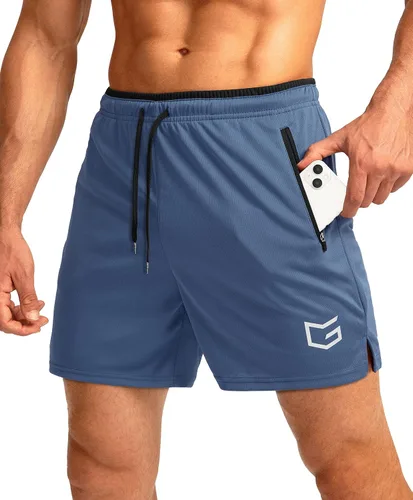 G Gradual Pantalones cortos de correr para hombre con bolsillos con cremallera secado rápido gimnasio entrenamiento atlético pantalones cortos de 5