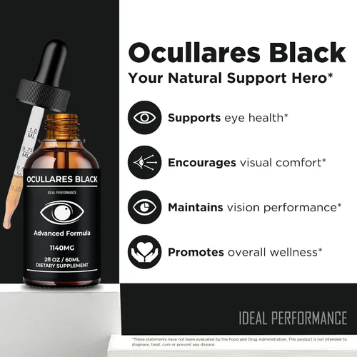 Miniatura 4 de Ocullares Black Drops, goteros oficiales de Ocullares para la salud de ojos negros, máxima fuerza, bienestar visual natural y vista cristalina