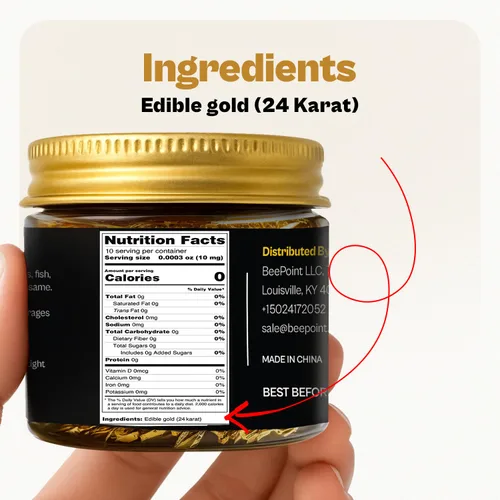 Miniatura 4 de BeePoint - Hojas de oro comestibles de 24 K - Hojas de oro de 100 mg para decorar pasteles, hornear, cocinar, cupcakes, chocolates, bebidas - Hojas