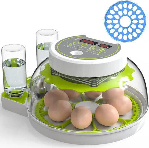 Miniatura 9 de Incubadoras de huevos para incubar pollitos, incubadora de huevos con giro automático de huevos y control de humedad, vela de huevo incorporada