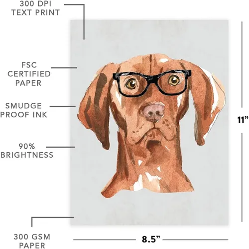 Miniatura 62 de Andaz Press Póster impreso para pared de perro, 8.5 x 11 pulgadas, Bulldog inglés con gafas negras, 1 paquete, regalo de cumpleaños de Navidad, sin