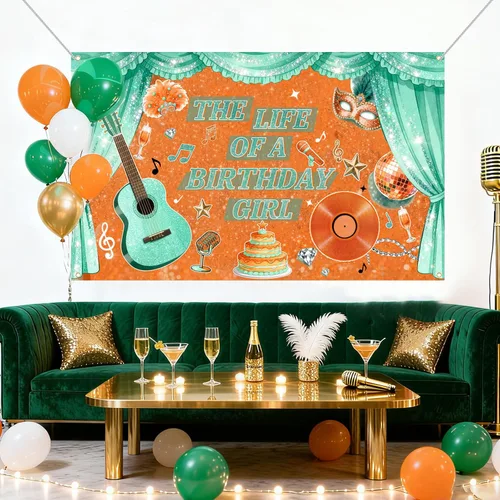 Miniatura 6 de Decoraciones para fiesta de cumpleaños de niña en My Showgirl Era, telón de fondo para fiesta de cumpleaños de Showgirl, decoración de fiesta