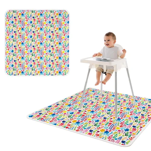 Miniatura 73 de BapronBaby Adventure Awaits - Tapete impermeable para debajo de sillas altas, suelos, mesas, tiempo de juego o artes y manualidades, lavable a