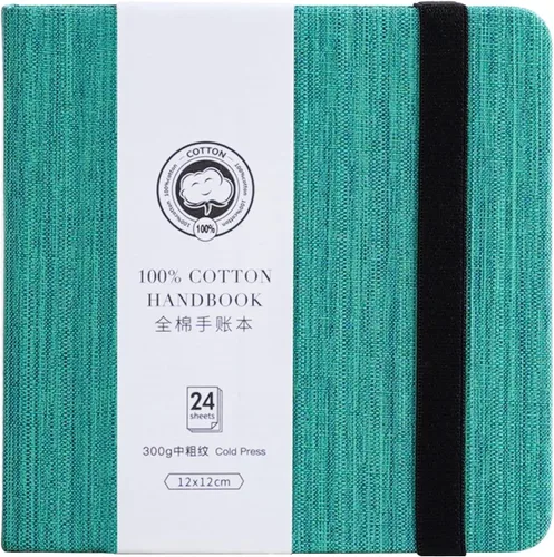 Miniatura 14 de Cuaderno de acuarela cuadrado Lightwish, 100% algodón, 300 g/m²/140 lb, sin ácidos, libro de bocetos de papel de acuarela prensado en caliente de 24
